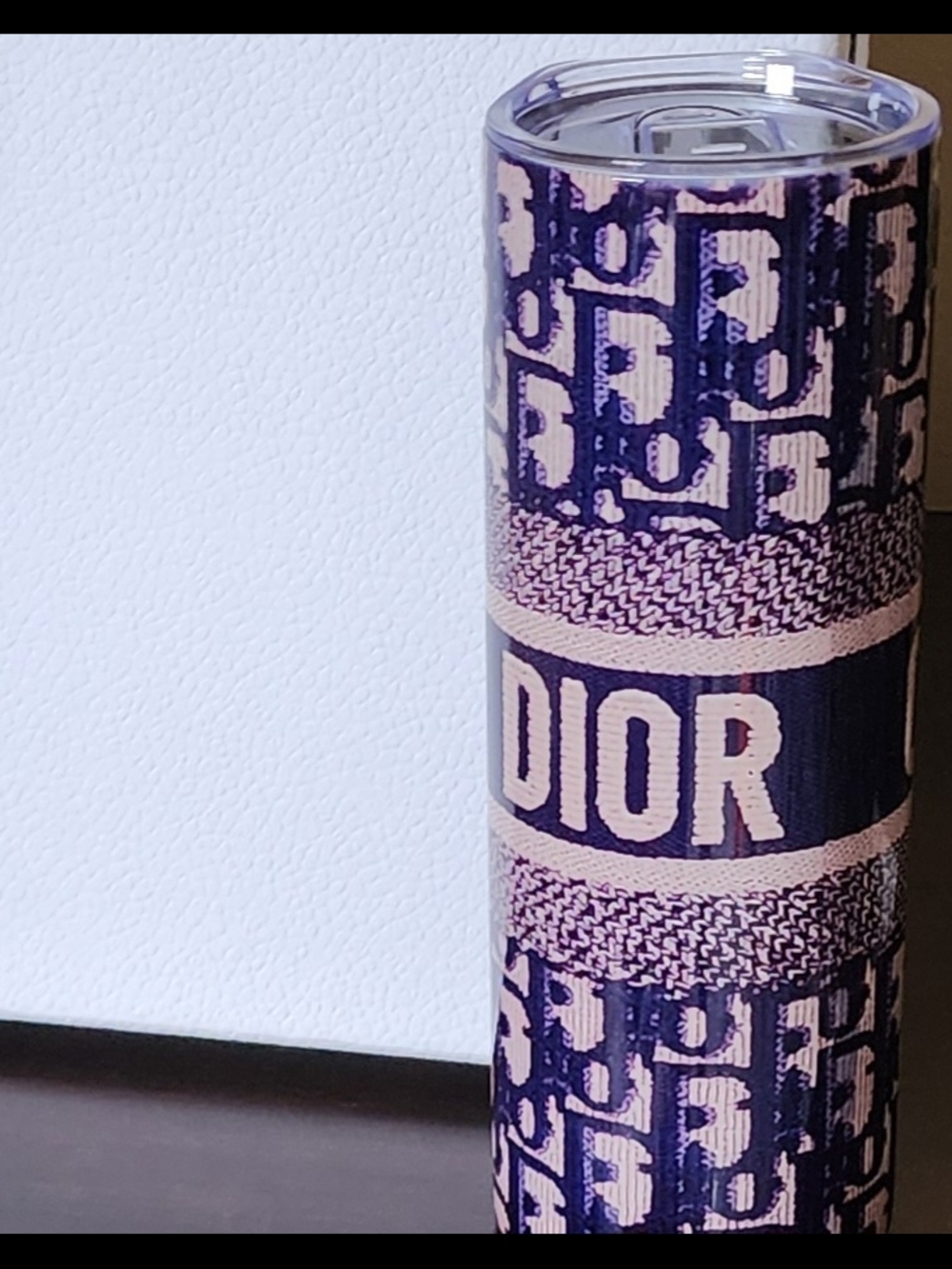 Dior Logo New Unbranded Tumbler in Navy Monogram Approx 40oz